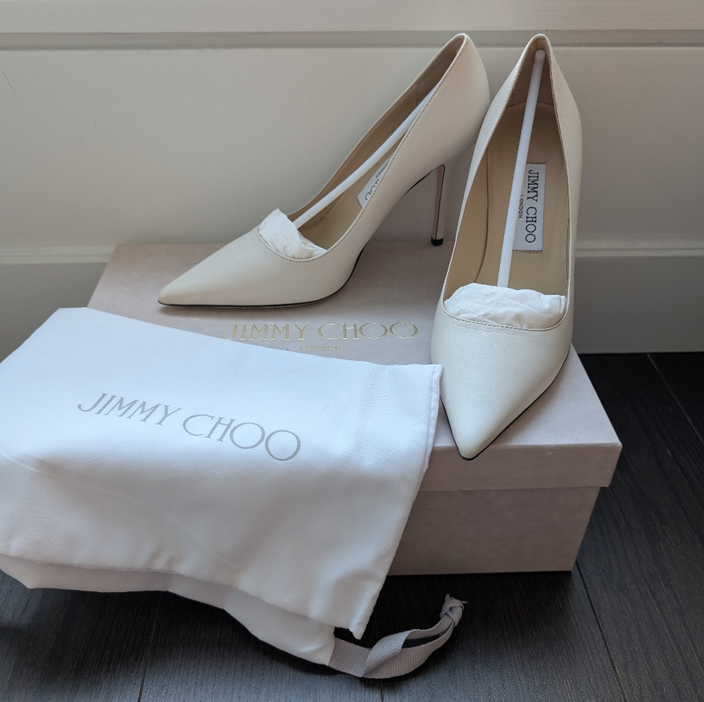 Jimmy Choo White Bridal Women's Heels Love 100